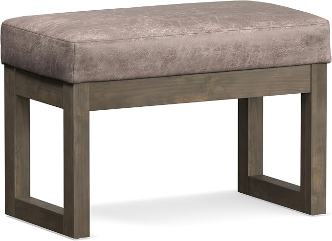 SIMPLIHOME Milltown Small Ottoman Bench
