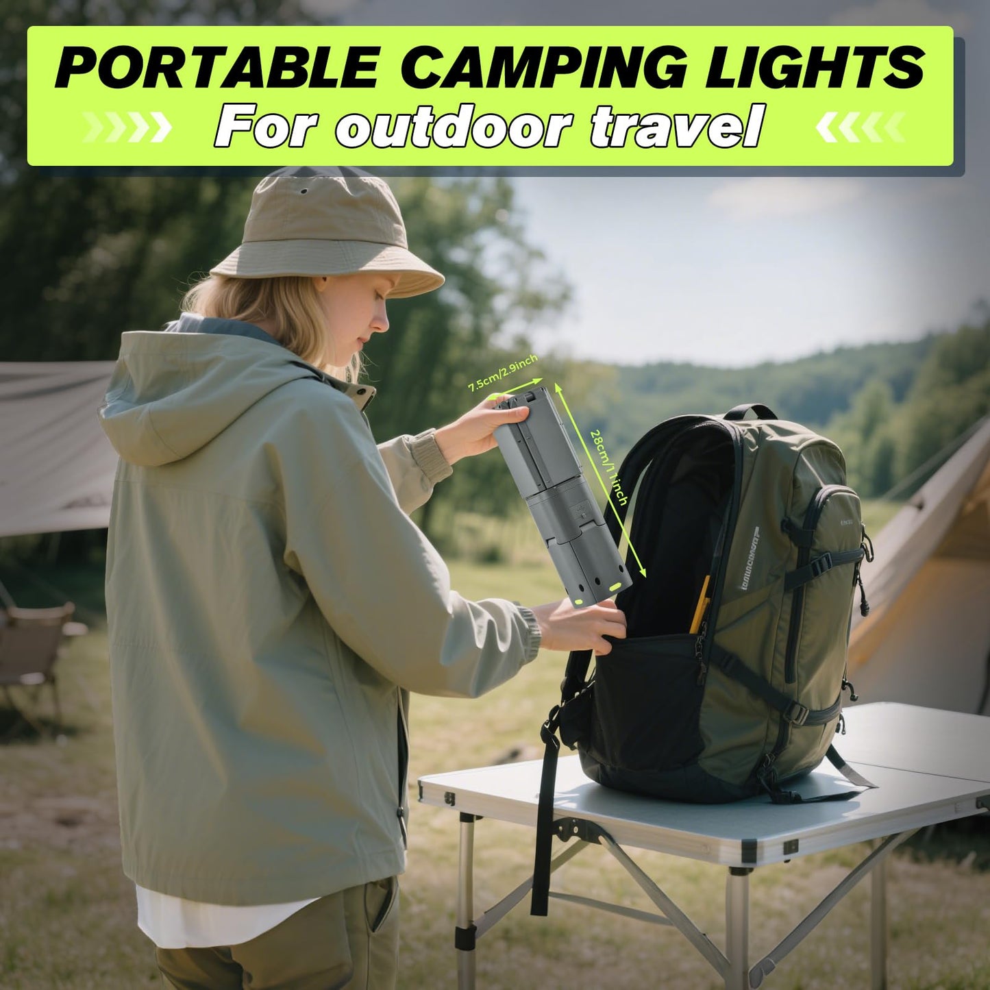 SakerPlus Telescopic Camping Lantern & Car Vacuum Portable