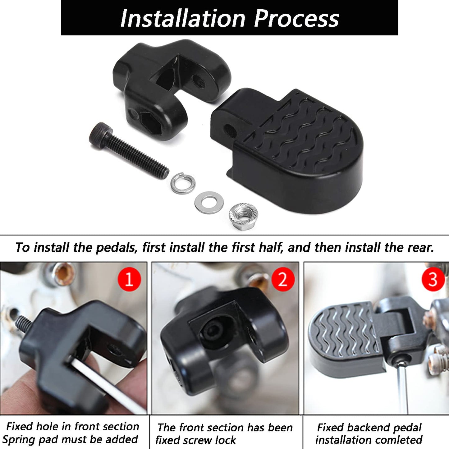 LOOEEL 1 Pair Mini Bicycle Rear Pedals Folding Rear Seat Footrest Pedals Cycling Accessories for Mountain Bike,Folding Bicycle
