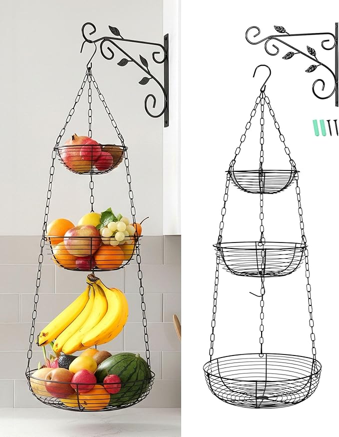 FANGSUN 3-Tier Hanging Fruit Basket