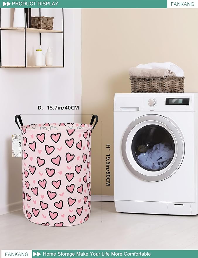 FANKANG Storage Basket, Nursery Hamper Canvas Laundry Basket Foldable