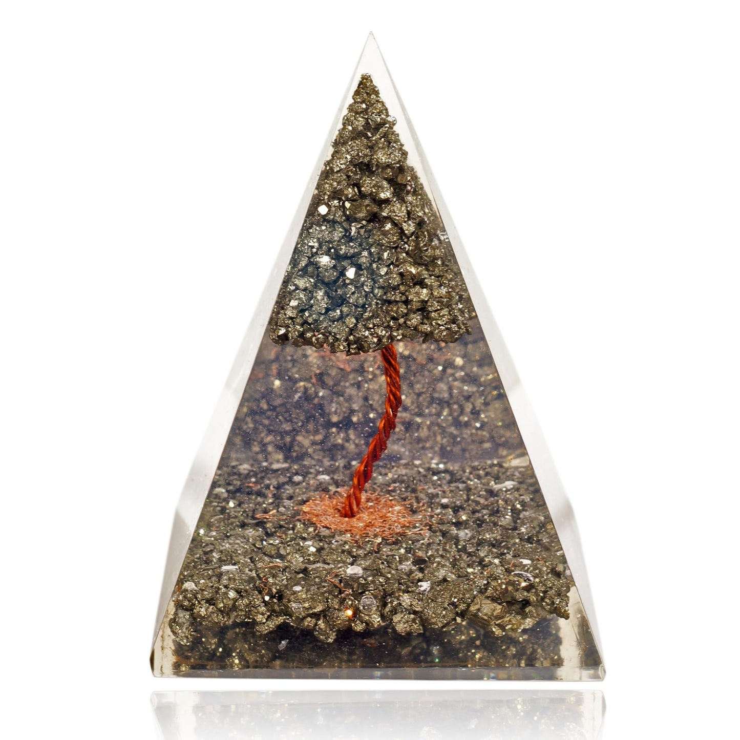 Orgonite Crystal Handmade Pyrite Tree Pyramid – Spiritual Energy Generator for Meditation, Abundance, Protection, Balance, Reiki, Yoga, Cleansing, Decor, Manifestation, Harmony, Gift, Office, Altar, Vastu, Positive Energy