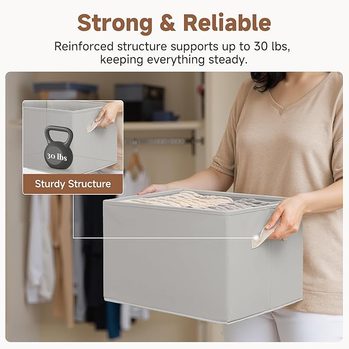 StorageWorks Storage Baskets for Shelves, Fabric Storage Bins, Closet