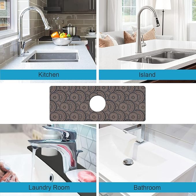 Kitchen Sink Splash Guard Faucet Mat Super Absorbent Fast Drying Mat Sink