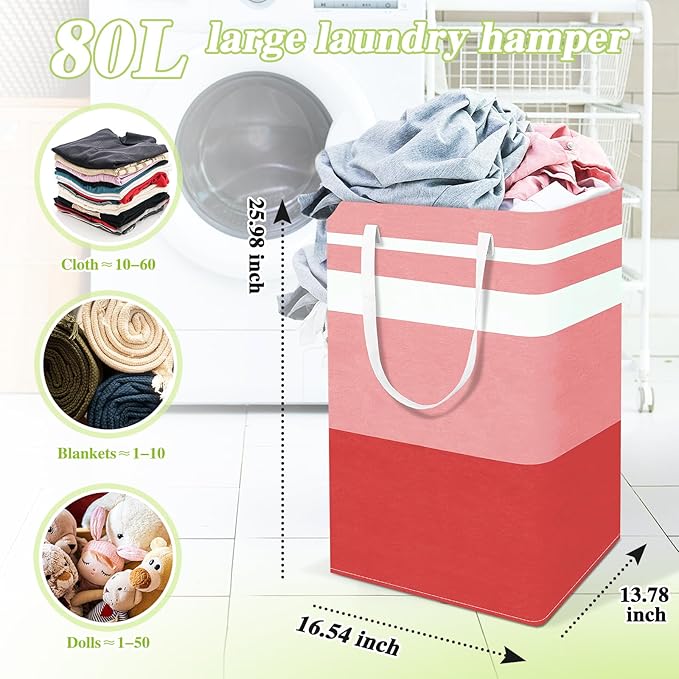 2-Pack Foldable Laundry Basket, Large Laundry Baskets