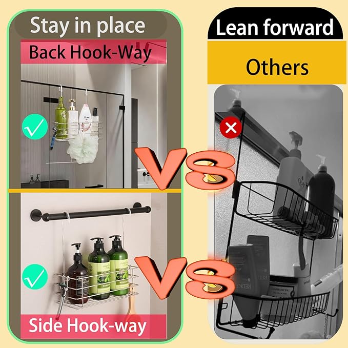 2pcs Single-Layer Hanging Shower Caddy, Rustproof Shelves Rack