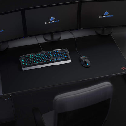 TITANWOLF - Extra Large Gaming Mouse Mat 1200x600mm Oversize - XXL Mouse Pad - Desk Pad XXXL Extended – Mice Mat Pad For Precision and Speed - Non-Slip Rubber Base – For Mouse and Keyboard - Black