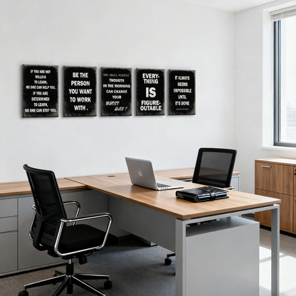 Inspirational Office Wall Art Classroom Motivational Wall Decor Positive Quotes Posters Prints Encouragement Affirmation Paintings Sayings for Entrepreneur Pictures Ready To Hang 12x16in