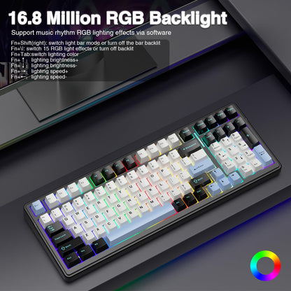 AULA F99 Wireless Mechanical Keyboard,Tri-Mode BT5.0/2.4GHz/USB-C Hot Swappable Custom Keyboard,Pre-lubed Linear Switches,RGB Backlit Computer Gaming Keyboards for PC/Tablet/PS/Xbox