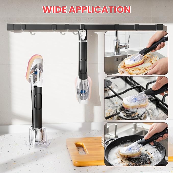 Soap Dispensing Replacement Dish Brush Storage Set