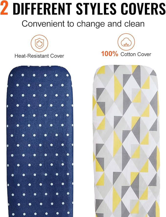 VEVOR Ironing Board with Bottom Storage Tray, Thickened 4 Layers Iron Board