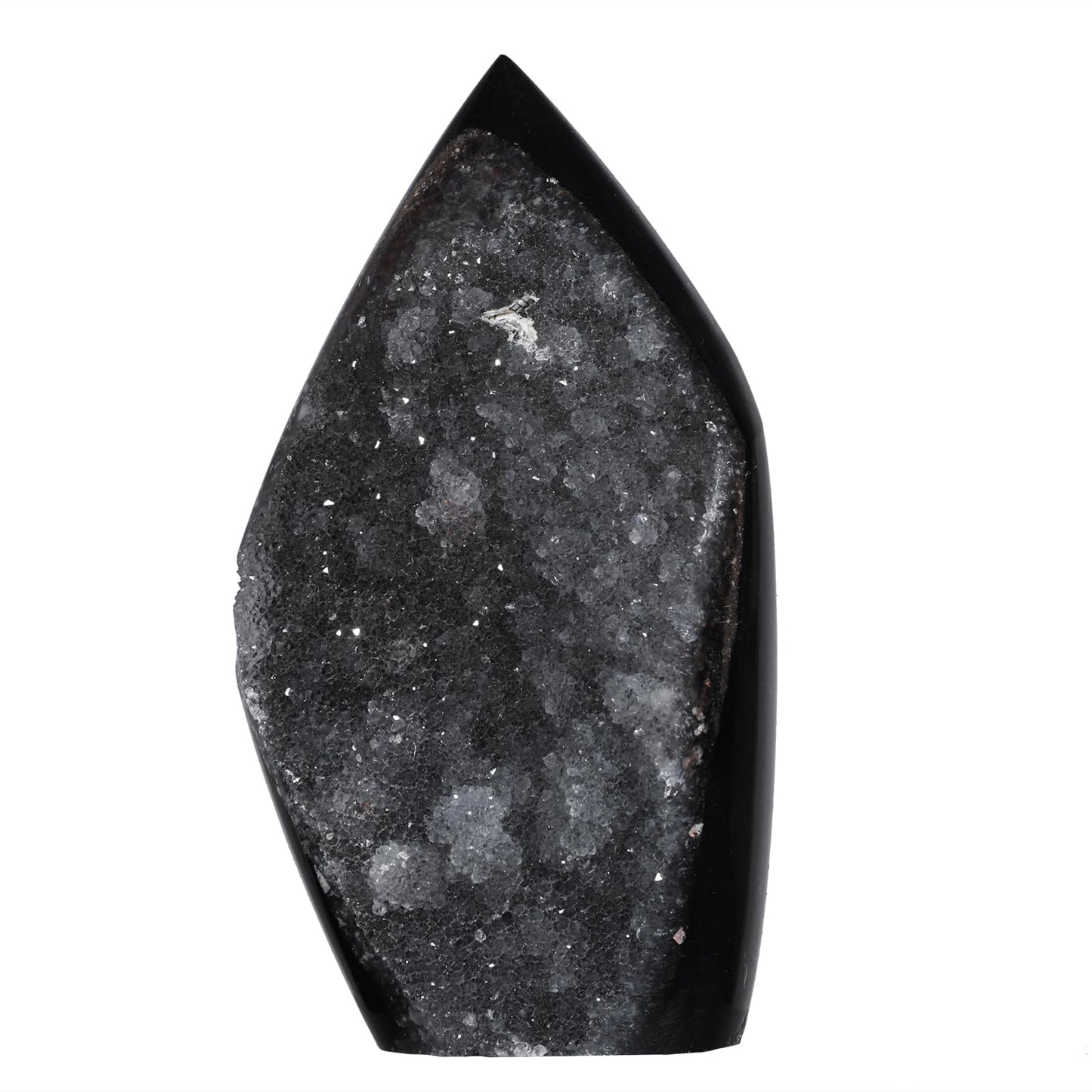 TUMBEELLUWA Sphalerite Geode Cluster Crystal Obelisk Tower for Shelf Desk Decor, Flame Shaped Crystals and Healing Stones Diffusers for Essential Oils, 0.22-0.44 LBS