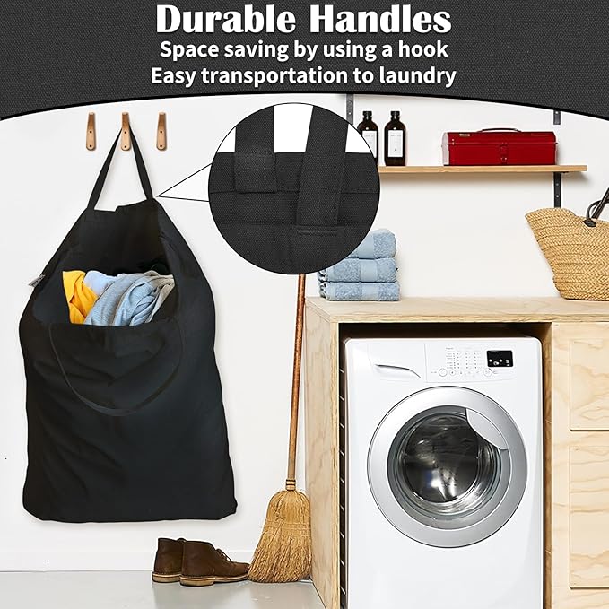 Canvas Laundry Bag 33"Wx 35"H, Thick Canvas Laundry Bag