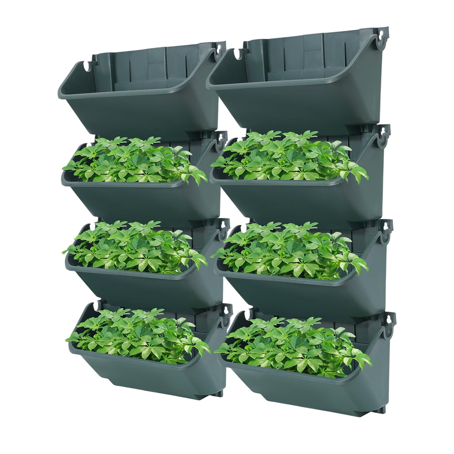 24 Pack Vertical Garden Planter,13 inch Wall Mounted Planter for Patio Indoor Outdoor Decor, Garden Self Watering Pot Balcony Plant Vegetable Fruit Herb Hanging Pocket Holder Flowerpot (Army Green)