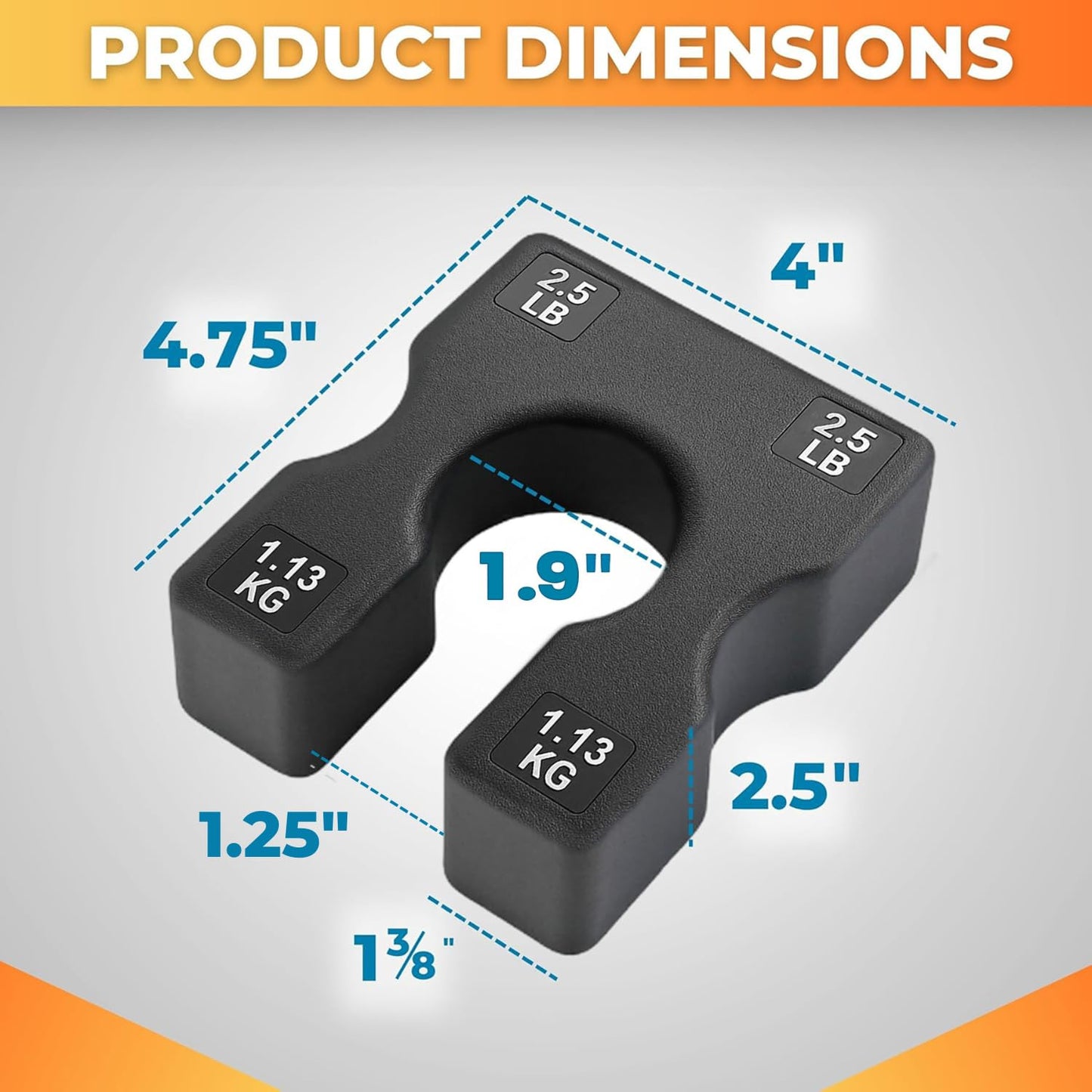 2.5 lb Weight Stack Add On – 2.5 Pound Weight Stack Adapter Plate for Home Gym & Exercise Machines, Add Resistance to Weight Stack, Incremental Weight Adjustments for Improved Strength Training Results