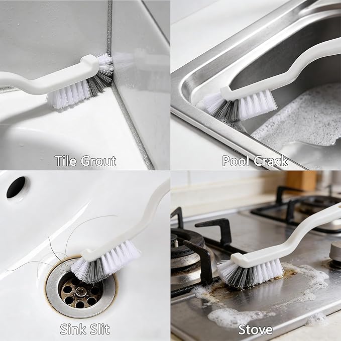 12Pcs Crevice Cleaning Brush Set, Hard Bristle Cleaning Supplies