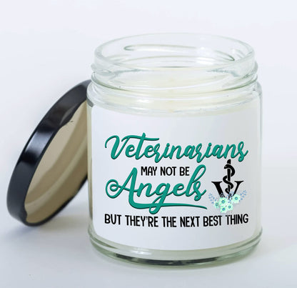 Veterinarian Vet Life Vanilla Candle Veterinarians May Not Be Angels Thank You Gifts for Veterinarian Women Men - Veterinary Physician Animals Care Gifts for Women Men On Birthday, Christmas