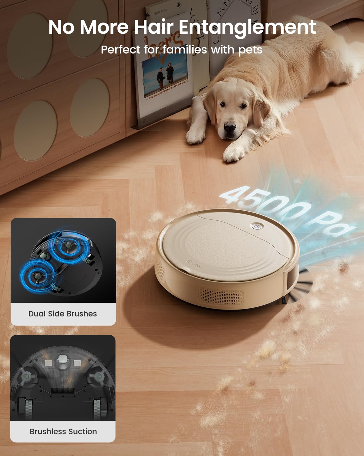 Lefant M310 Robot Vacuum Cleaner-4500Pa Suction, PreciSense Obstacle Avoidance, Brushless Motor, Quite, Slim, 160Mins, Self-Charging Robotic Vacuum, App/Wi-Fi/Alexa, Ideal for Pet Hair Hard Floor