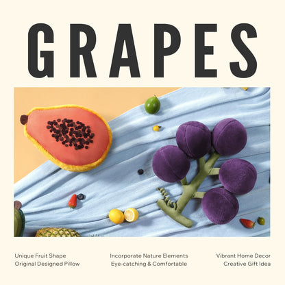 Phantoscope Papaya Shaped Throw Pillow, Fruit Themed Cushion for Couch, Bed and Chair, Pink, 10 x 15 inches