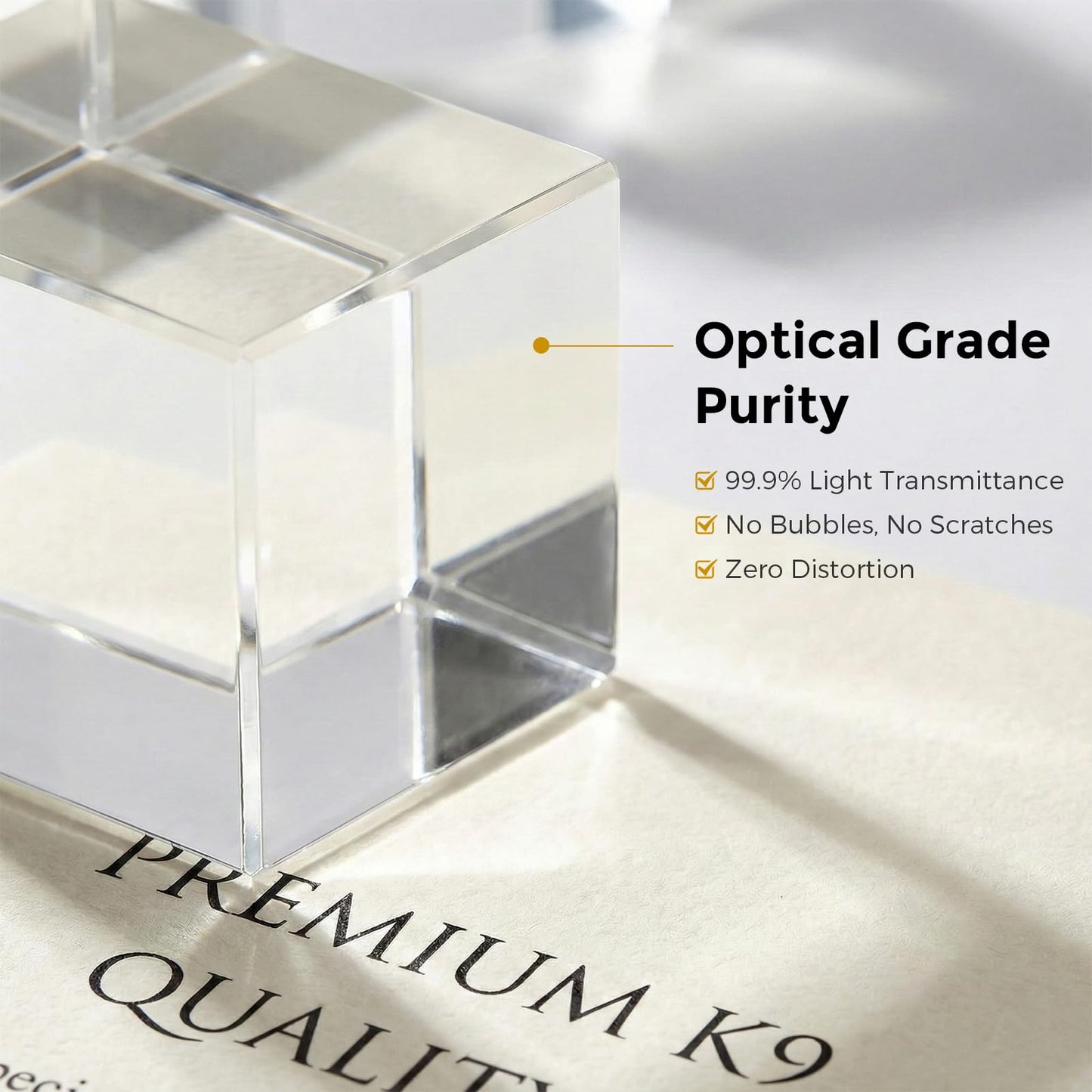 Cloudray Cube Crystal Blank Blocks for 2D & 3D Lazer Engraving Machines, Glass Blocks Set of 4, Crystal Stand, Clear Crystal Ornaments for 3D Crystal Photo & Custom Gifts, 4 Packs