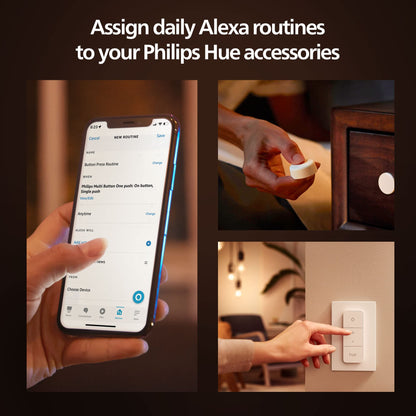 Philips Hue Wall Tap Dial Light Switch, Portable, White - 1 Pack - Requires Hue Lights and Hue Bridge - Smart Home - Easy, No-Wire Installation