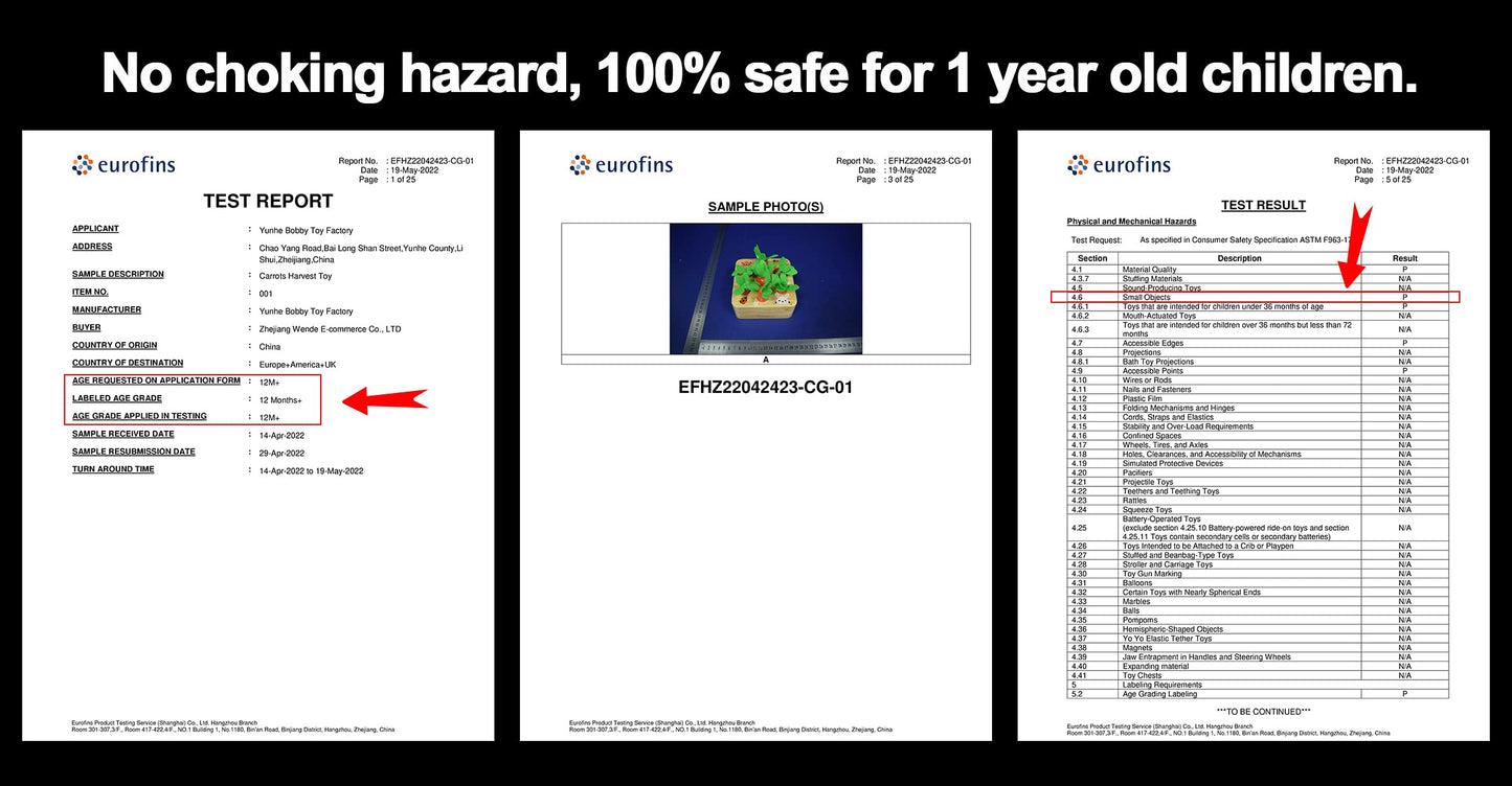 Montessoritoys for 1 Year Old, Wooden Toys Developmental Shape Sorting & Matching Puzzle Carrots Harvest Game, Birthday Gifts for Toddlers Babies Boys and Girls 6-12 Months Christmas