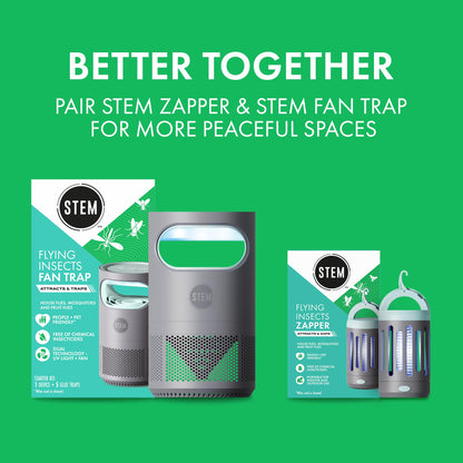 STEM Flying Insect Zapper, Indoor and Outdoor Electric Fly & Mosquito Trap, Includes Micro-USB Charging Cable and Brush for Cleaning