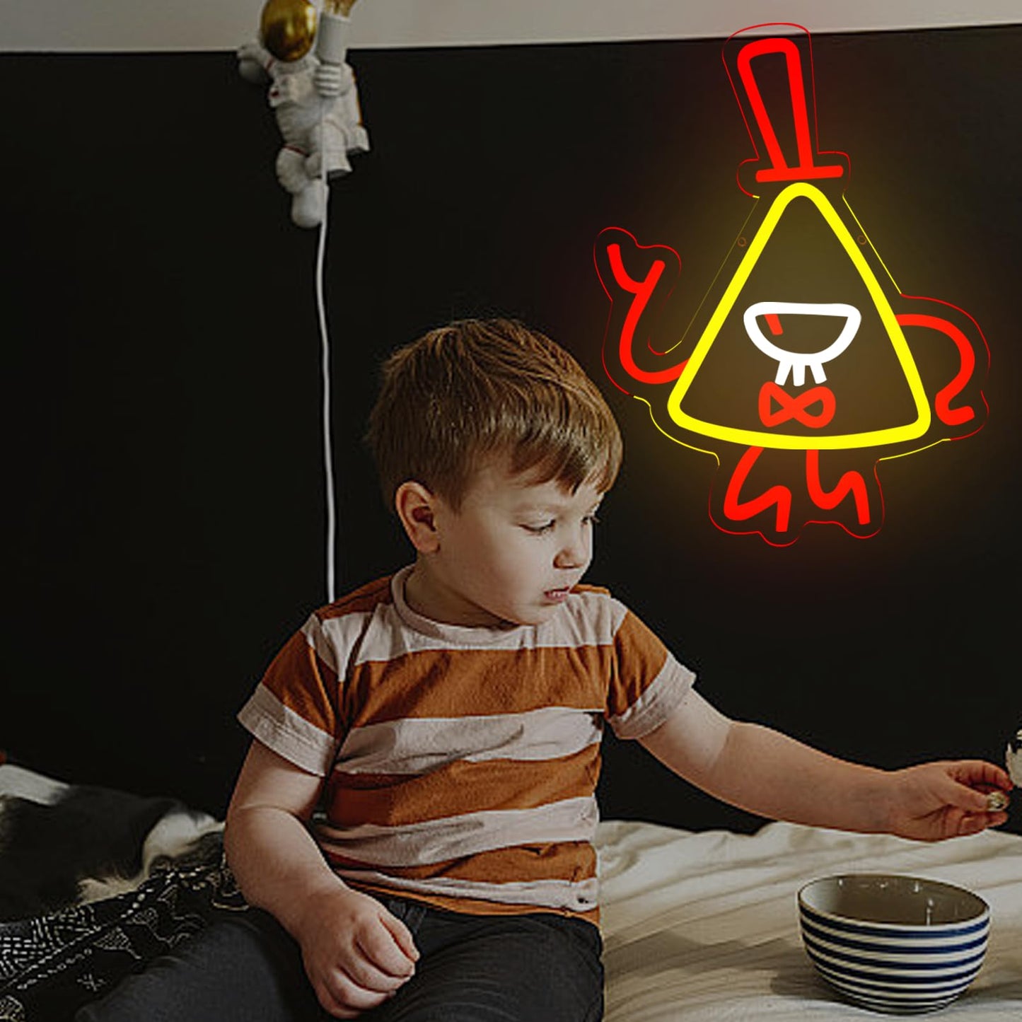 ASDGGBL Graivty Cartoon Triangle Neon for Wall Decor Dimmable neon Signs for Wall Decor Dimmable Cartoon TV Series Wall Art Living Room Decor
