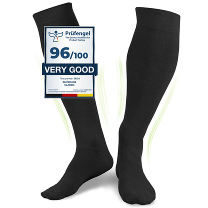 Graduated Compression Socks, Medical Socks, For Men and Women, 60% Organic Cotton (Beige, XL (44-46))