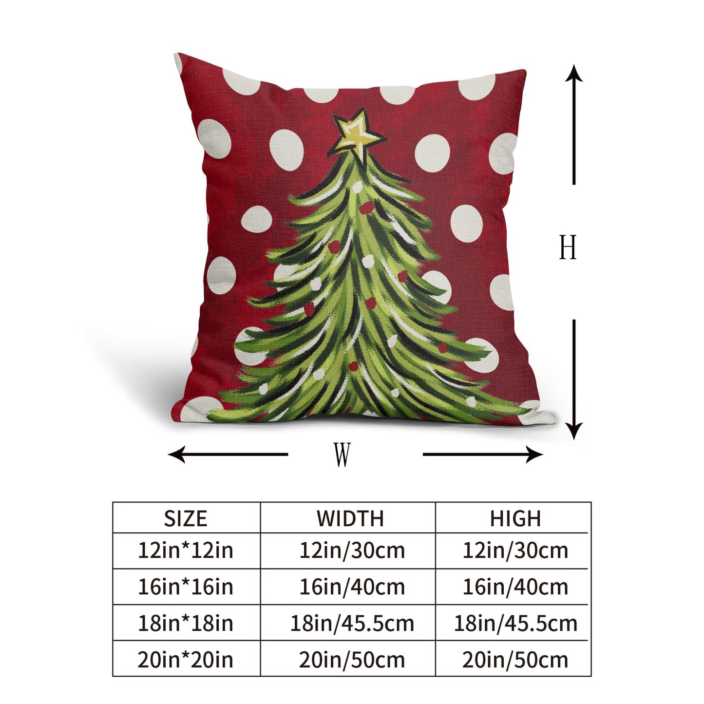 Sivirary Dark Red Christmas Pillow Covers 18x18 Inch Set of 2 Xmas Tree Polka Dots Holiday Decorative Winter Throw Pillowcases Outdoor Seasonal Farmhouse Cushion Cases Decor for Sofa Couch Bed