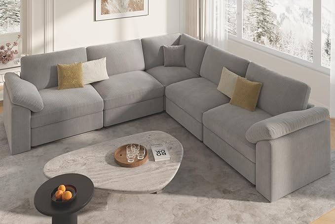 EASE MOOSE Oversized Sectional Modular Sofa, L Shape Sectional Couch Wide Deep