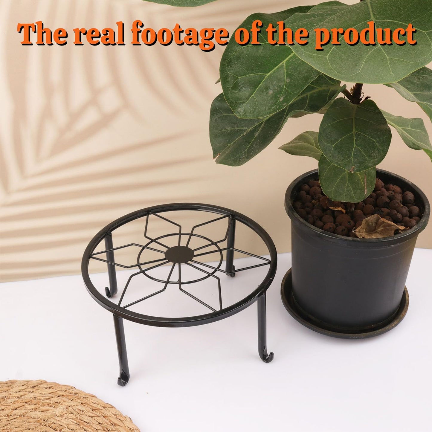 Yiksonyo 4 Pack 9 Inch Black Metal Plant Stand, Heavy Duty Outdoor & Indoor Plant Stands, Rustproof Wrought Iron Pot Stand for Garden, Patio, Balcony.