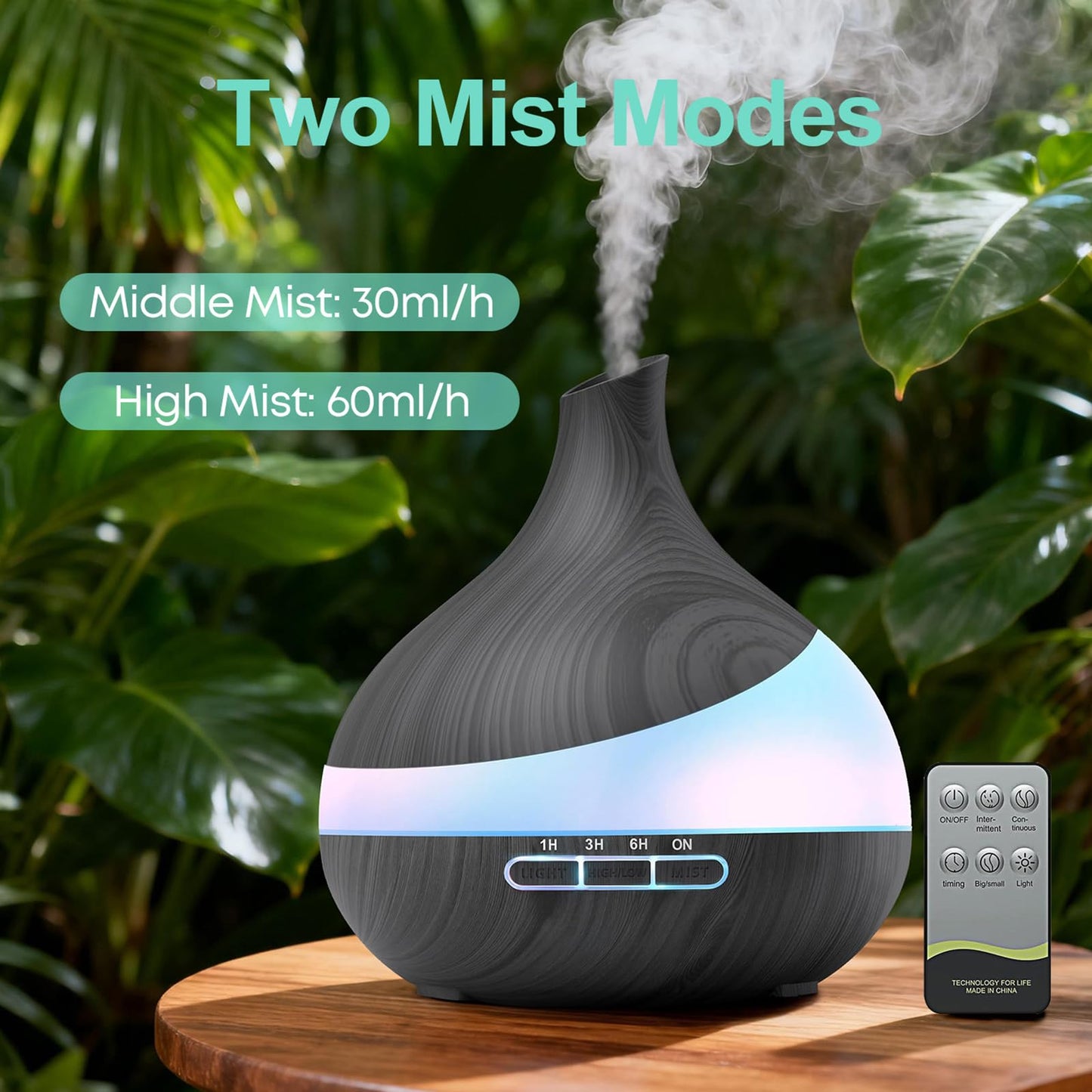 TDZXQQ Essential Oil Diffuser for Women, 𝟓𝟎𝟎𝐦𝐥 Aromatherapy Diffuser:𝟏𝟒-𝐂𝐨𝐥𝐨𝐫 LED, Dual Mist 30/60ml/h, Remote Control, Auto Shut-Off, Hotel Spa Bedroom