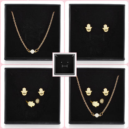 Kenning 24 Packs Necklace Boxes Bulk Black Velvet Jewelry Gift Boxes Small Cardboard Earring Ring Case with Cushion(Cardboard)