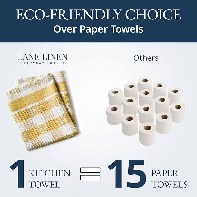 LANE LINEN Cotton Kitchen Towels Set, Quick-Drying Dish Towels