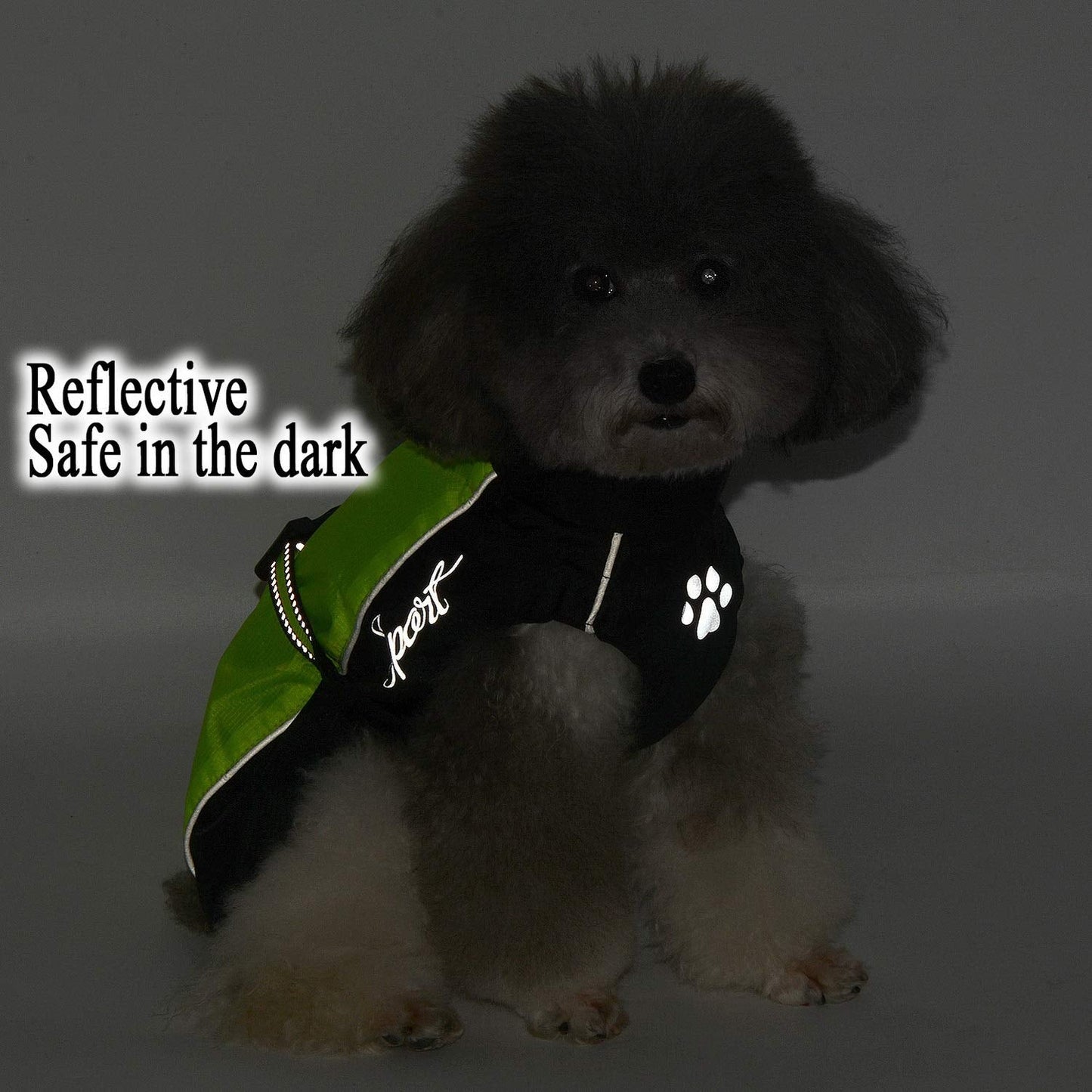 Zunea Waterproof Dog Raincoats for Medium Large Dogs Lightweight Reflective Jacket Safty Coat Windproof Mesh Lined Vest Clothes Outdoor Hunting Hiking Apparel for Wet Days Green 5XL