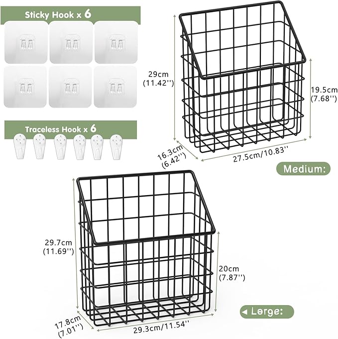 2 Pack Bath Toy Storage Organizer Basket, Large Metal Bathtub Toy Holder