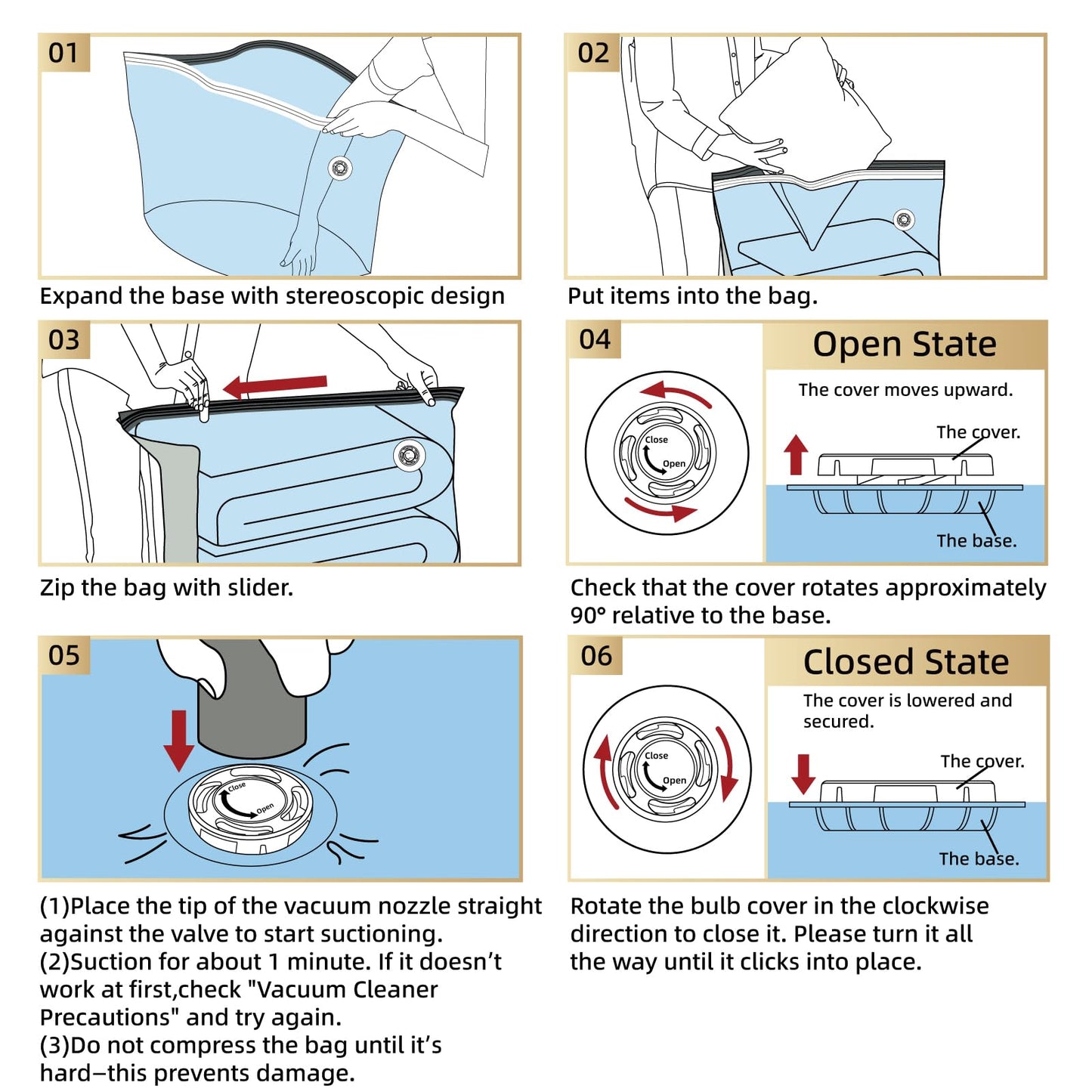 TAILI Vacuum Storage Bags 4 Pack, Jumbo Cube (31x40x15 Inch), Extra Large Vacuum Seal Bags for Clothing, Comforters, Blankets, Bedding, Sweater, Closet Organizers, Space Saving, Cream