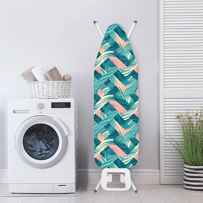 Spiral Stripe Ironing Board Cover, Swirl Line Elastic Edges Non-Slip Thick Iron