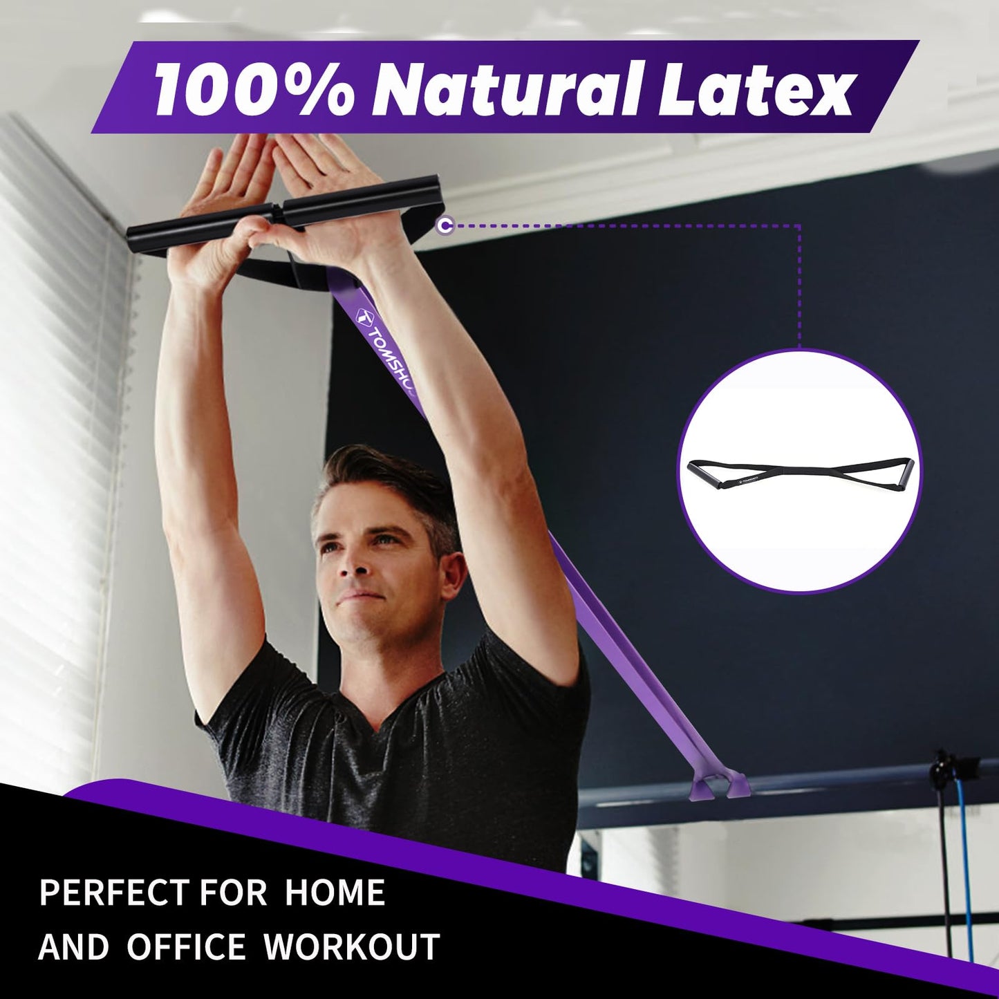 TOMSHOO 5Pcs Resistance Bands Pull Up Assistance Bands Workout Exercise Long Bands with Handles and Door Anchor Exercise Bands Resistance Bands Set for Men & Women Training