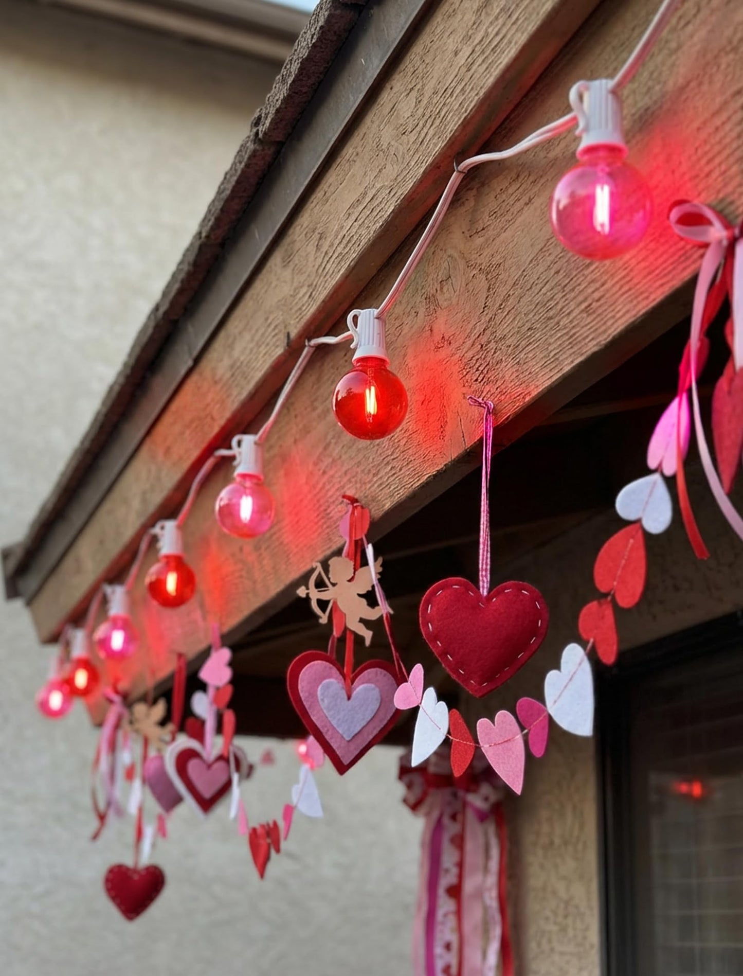 50Ft Red and Pink G40 LED Outdoor String Lights, Hanging Globe Patio Lights with 27 Shatterproof LED Bulbs(2 Spare), Valentine's Day Decorations Lights for Home Garden Party Wedding Decor, E12 Base