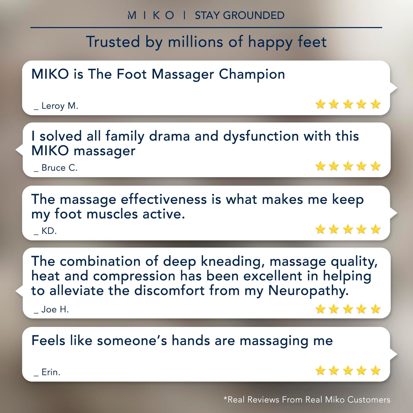 MIKO Foot Massager Machine with Deep-Kneading, Compression, Shiatsu, and Heat for Plantar Fasciitis, Neuropathy - Fits up to Men Size 12