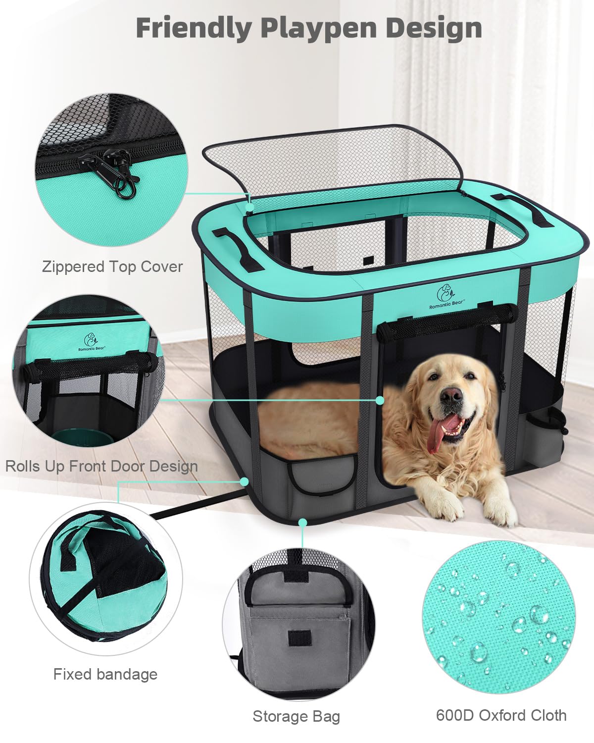 Foldable Pet Playpen,Cat Dog Playpen,Portable Dog Cage soft Portable Exercise Kennel Tent,Puppy Pen Indoors/Outdoors Pet Tent Fence(S(70 * 55 * 45cm))