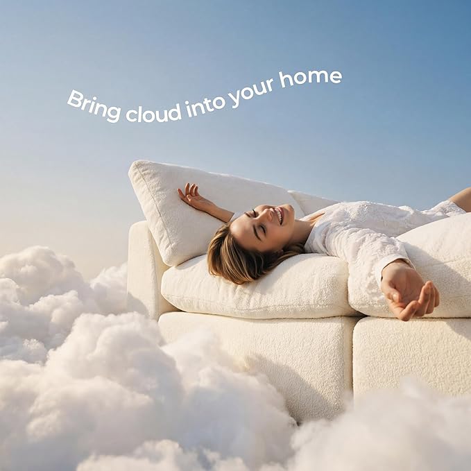 Amsleekey 108" Cloud Sectional Couches,