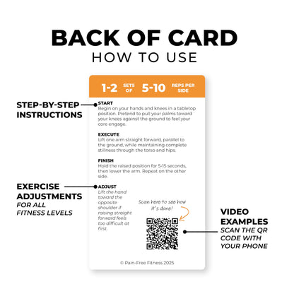 30 Exercise Cards Balance & Stability 3X5'' - Training Exercise Deck of Cards for Women & Men - Beginner to Intermediate - QR Video Guides & Inclusive Artwork - Tear-Resistant