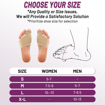LEOWEER Bunion Corrector Sleeve, Breathable Bunion Big Toe Alignment Splint with Anti-Slip Heel Grip,4 Sizes,Extra Thick Gel Pads & Adjustable Straps for Hallux Valgus Comfort. (Beige, XL: MEN 10-13)