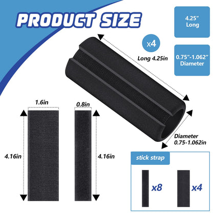 Frienda 4 Pcs Handle Grips 4.25 Inch NBR Rubber Foam Grip Wrap Soft Buffer Tube Cover Pad Handle Covers for Fitness Home Garden Bicycle Exercise Equipment Handlebar Replacement(1.9 cm to 2.7cm)