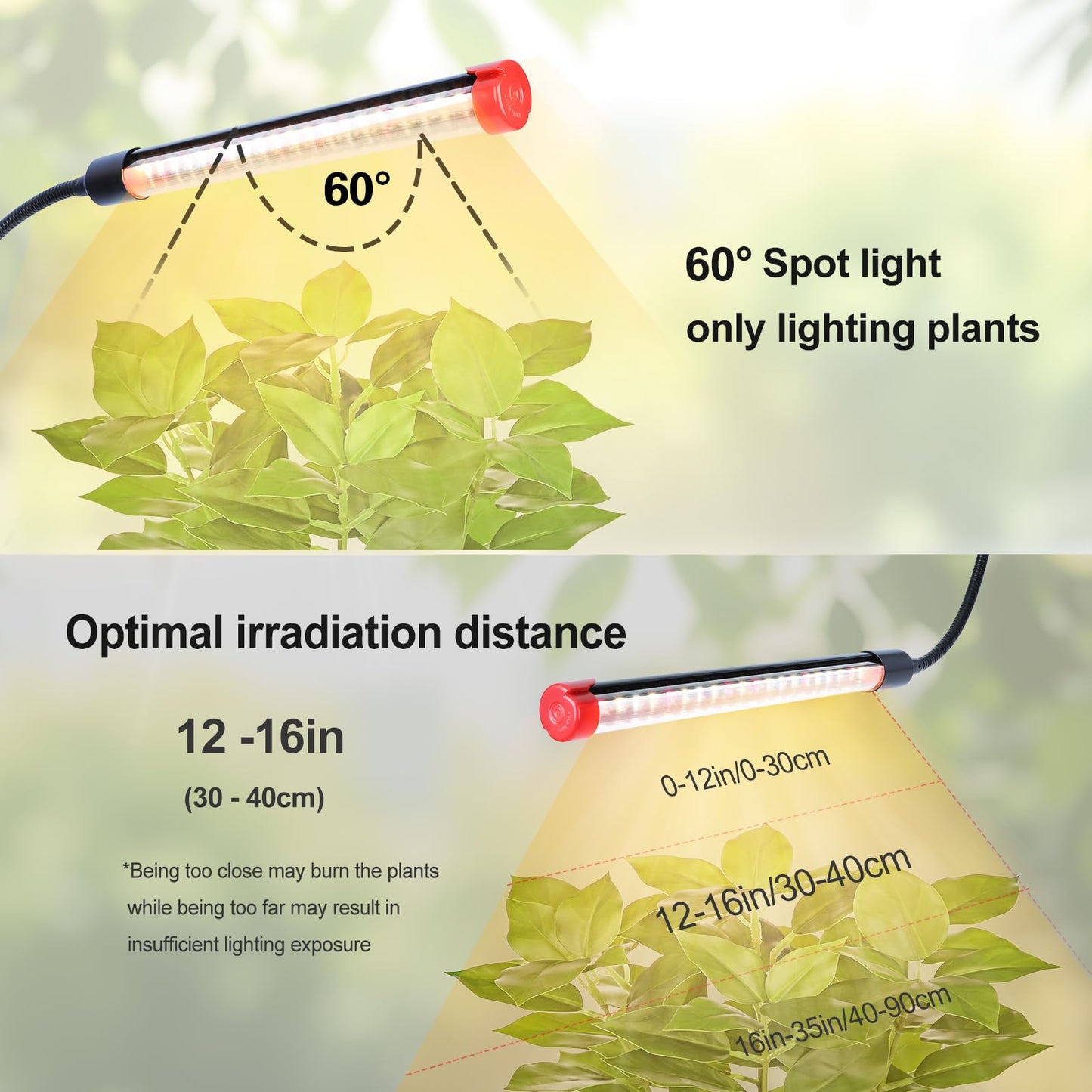 GroCruiser 4Pack 2-in-1 Small Clip Grow Lights for Indoor Plants, Bonsai, Succulent, Cactus, 4/8/12/16/20H Timer, 9 Watt Power Draw, NO Need Adapter, Enough Bright, Best Gift for Plants Lover