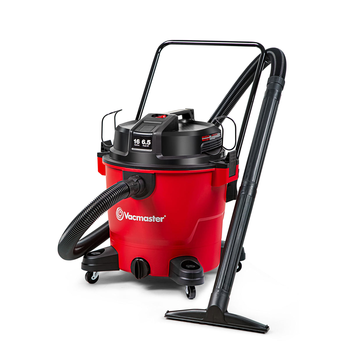 Vacmaster 16-Gallon 6.5 Peak HP† Wet/Dry Vacuum – VJH1612PF 1101, Red