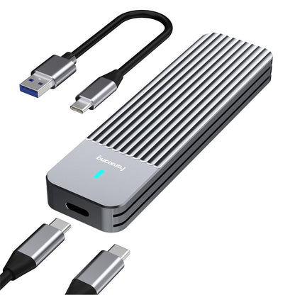fanxiang M.2 NVMe Enclosure, Dual-Protocol SSD Enclosure USB 3.2 Gen2 10Gbps, Up to 4TB M Key/B+M Key, With USB C to C and USB A to C Cables for 2230/2242/2260/2280—MD87